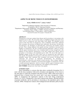aspects of bone tissue in osteoporosis - UVT-CBG