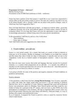 Martine Herzog-Evans Presentation at the STARR