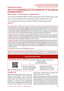 effect of handedness on the asymmetry of the hand in