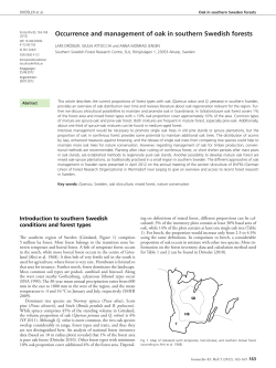 Occurrence and management of oak in southern Swedish forests