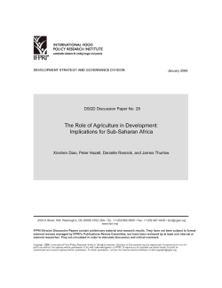 The Role of Agriculture in Development