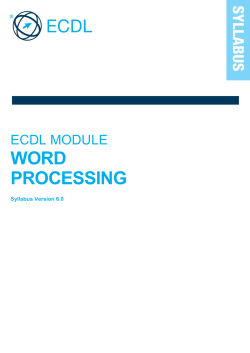 ECDL Word Processing 6.0