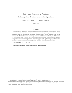 Entry and Selection in Auctions