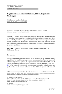 Cognitive Enhancement - Nick Bostrom`s Home Page