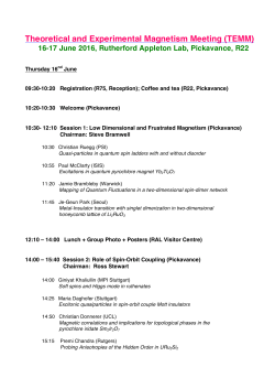 Theoretical and Experimental Magnetism Meeting (TEMM)