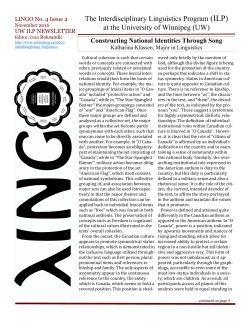 Interdisciplinary Linguistics, Volume 4, Issue 2