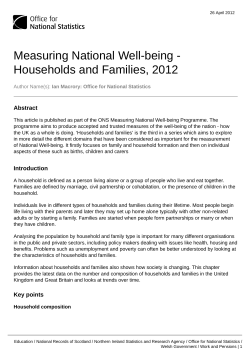 Households and Families, 2012 - Office for National Statistics