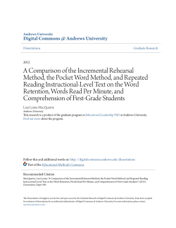 A Comparison of the Incremental Rehearsal Method, the Pocket