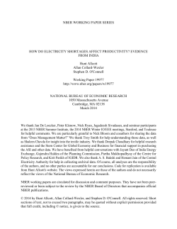 NBER WORKING PAPER SERIES HOW DO