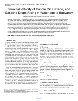 Terminal Velocity of Canola Oil, Hexane, and Gasoline Drops Rising