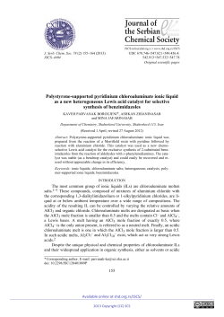 Polystyrene-supported pyridinium chloroaluminate ionic