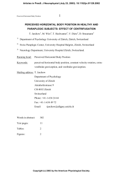 PERCEIVED HORIZONTAL BODY POSITION IN HEALTHY AND