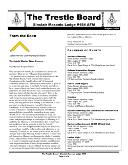 August 2009 - Sinclair Masonic Lodge No. 154
