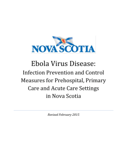 Ebola Virus Disease - Infection Prevention and Control Nova Scotia