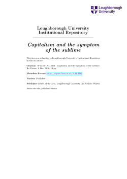 Capitalism and the symptom of the sublime