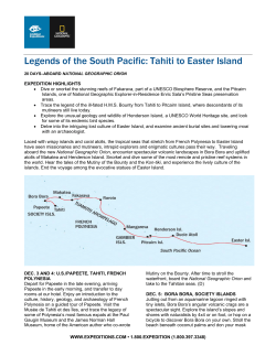 Legends of the South Pacific: Tahiti to Easter Island