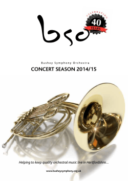 concert season 2014/15 - Bushey Symphony Orchestra