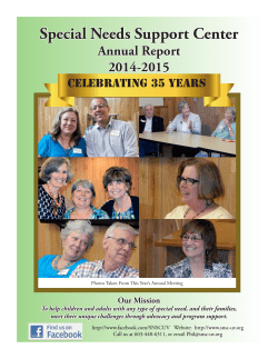 2014-2015 Annual Report - Special Needs Support Center