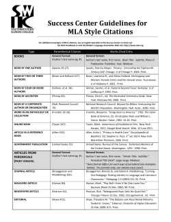 Success Center Guidelines for MLA Style Citations