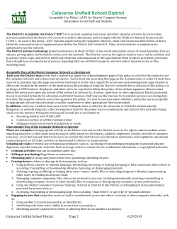 Acceptable Use Policy - Calaveras Unified School District