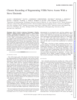 Chronic Recording of Regenerating VIIIth Nerve Axons With a Sieve