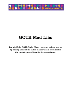 GOTR Mad Libs