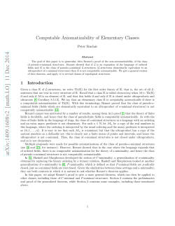 Computable Axiomatizability of Elementary Classes