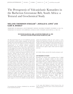 The Petrogenesis of Volcaniclastic Komatiites
