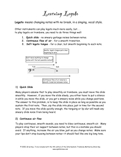 Learning Legato on Trombone