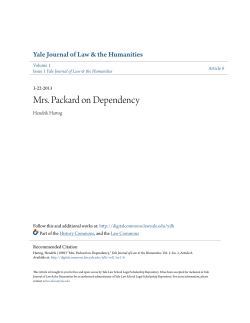 Mrs. Packard on Dependency - Yale Law School Legal Scholarship
