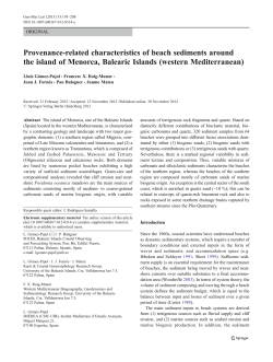 Provenance-related characteristics of beach sediments around the