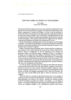 the macabre in seneca`s tragedies - Classical Association of South