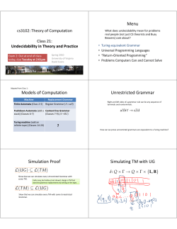 Menu Models of Computation Unrestricted Grammar
