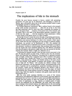 The implications of bile in the stomach
