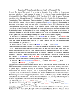 Locality of Allomorhy and Allosemy: Reply to Marantz (2013)