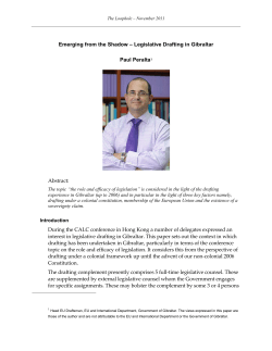 Emerging from the Shadow - Legislative Drafting in Gibraltar