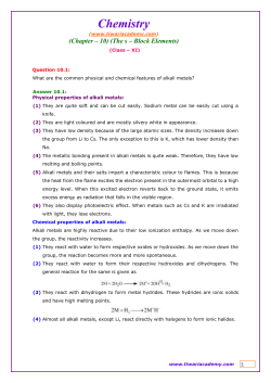 Chapter 10_The s-Block Elements