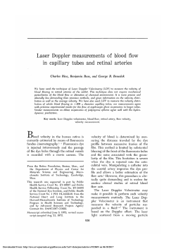 Laser Doppler Measurements of Blood Flow in Capillary