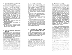 1. What is Small Claims and what is the highest amount I can sue for