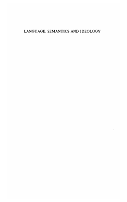 language, semantics and ideology