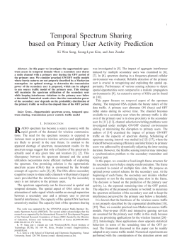 Temporal Spectrum Sharing based on Primary User Activity Prediction