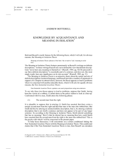 knowledge by acquaintance and meaning in isolation