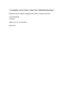 A Translation of Jean Toomer`s Short Story &ldquo;Blood