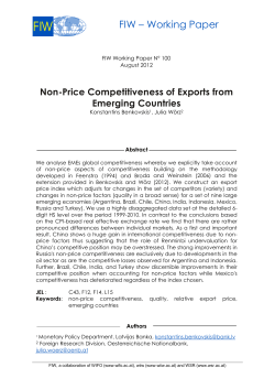 Non-Price Competitiveness of Exports from Emerging Countries
