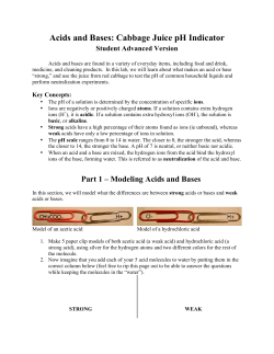 Acids and Bases: Cabbage Juice pH Indicator