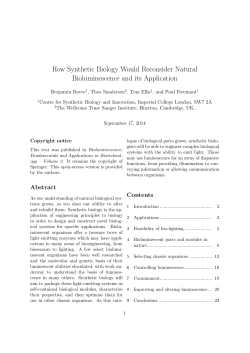 How Synthetic Biology Would Reconsider Natural Bioluminescence