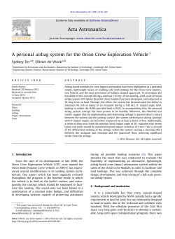 A personal airbag system for the Orion Crew Exploration Vehicle