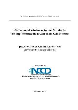 Minimum System Standard for Cold-Chain Component