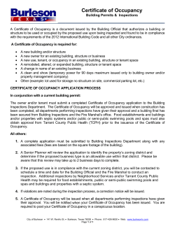 Certificate of Occupancy Application