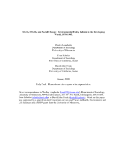 NGOs, INGOs, and Social Change: Environmental Policy Reform in